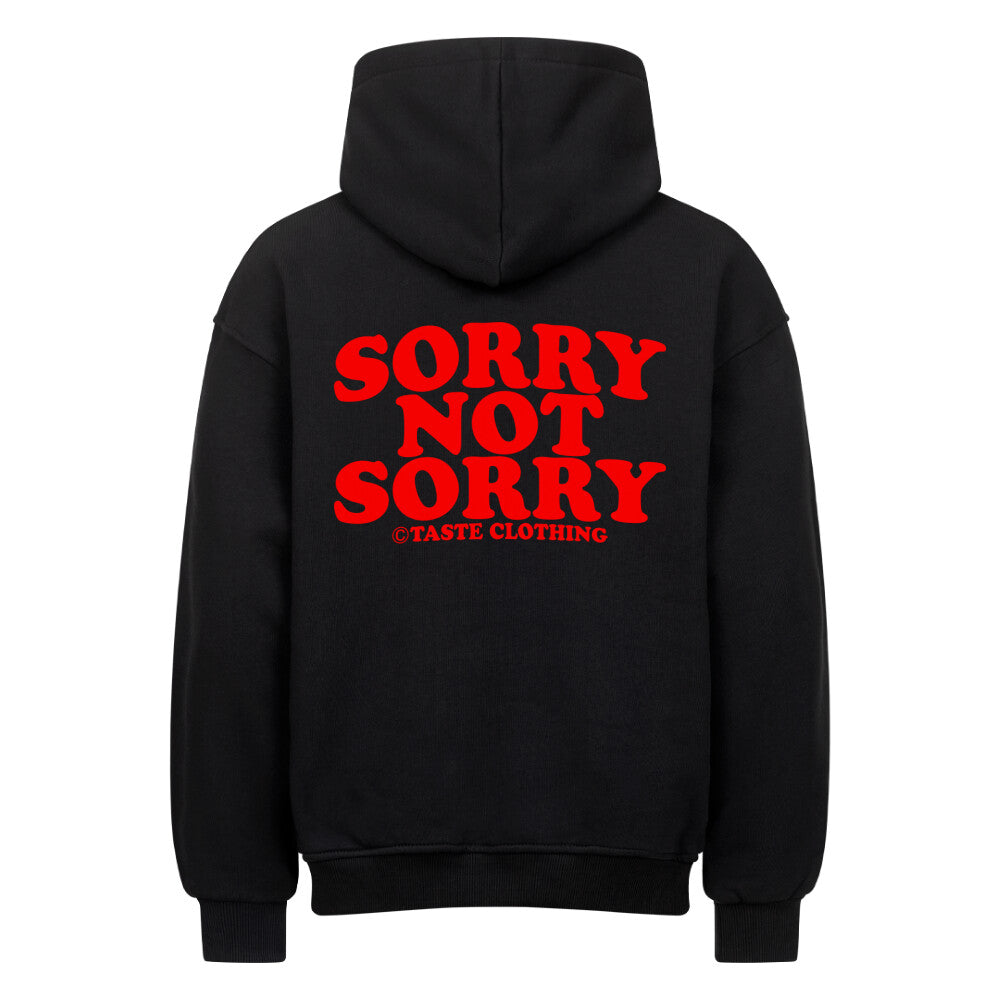 OVERSIZED HOODIE WITH RED TEXT IN BLACK