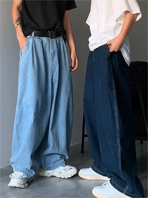 OVERSIZED LIGHT BLUE DENIM PANTS BAGGY DENIM JEANS