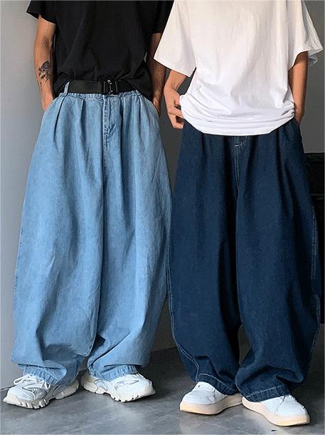 OVERSIZED LIGHT BLUE DENIM PANTS BAGGY DENIM JEANS