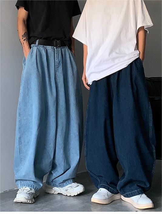 OVERSIZED LIGHT BLUE DENIM PANTS BAGGY DENIM JEANS