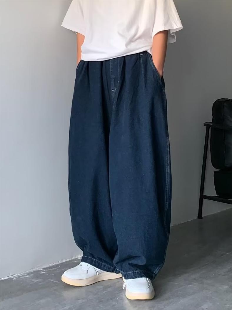 OVERSIZED LIGHT BLUE DENIM PANTS BAGGY DENIM JEANS