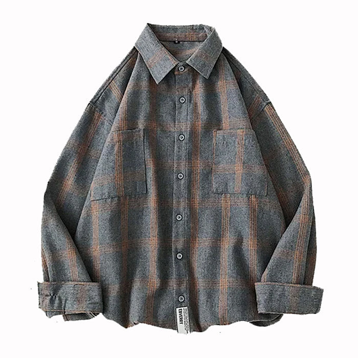 OVERSIZED PLAID SHIRT VINTAGE PLAID TOP