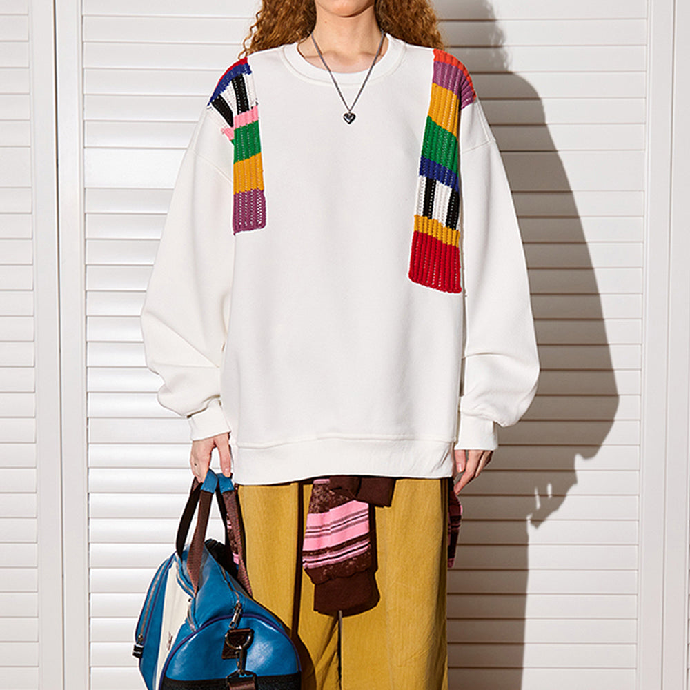 OVERSIZED SWEATSHIRT VINTAGE TV STATIC PATCHES