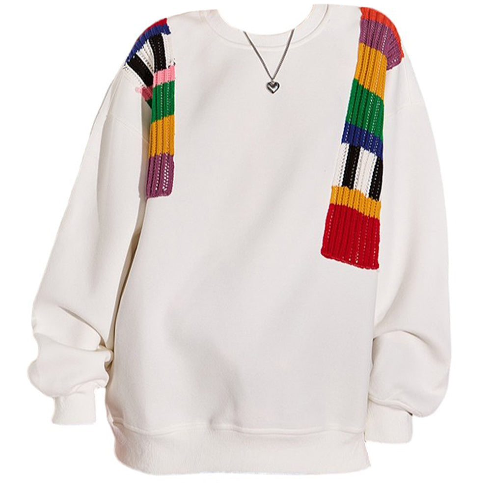 OVERSIZED SWEATSHIRT VINTAGE TV STATIC PATCHES