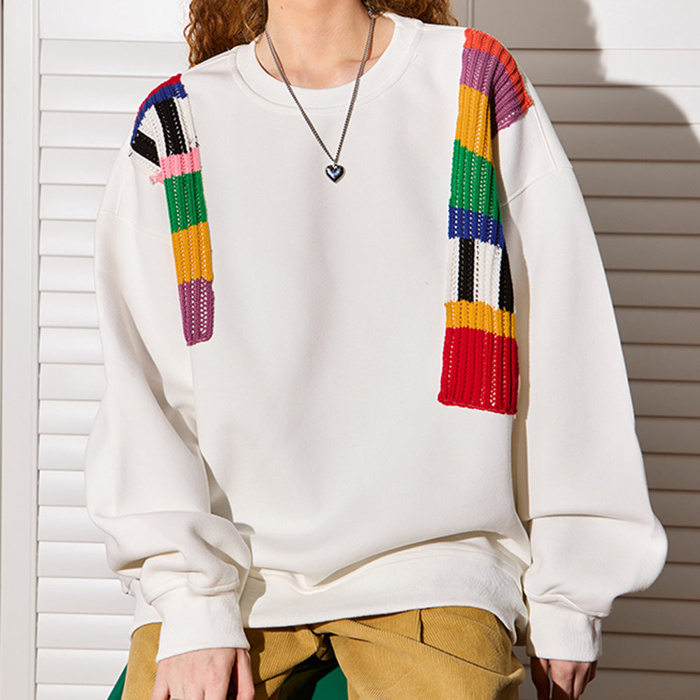 OVERSIZED SWEATSHIRT VINTAGE TV STATIC PATCHES