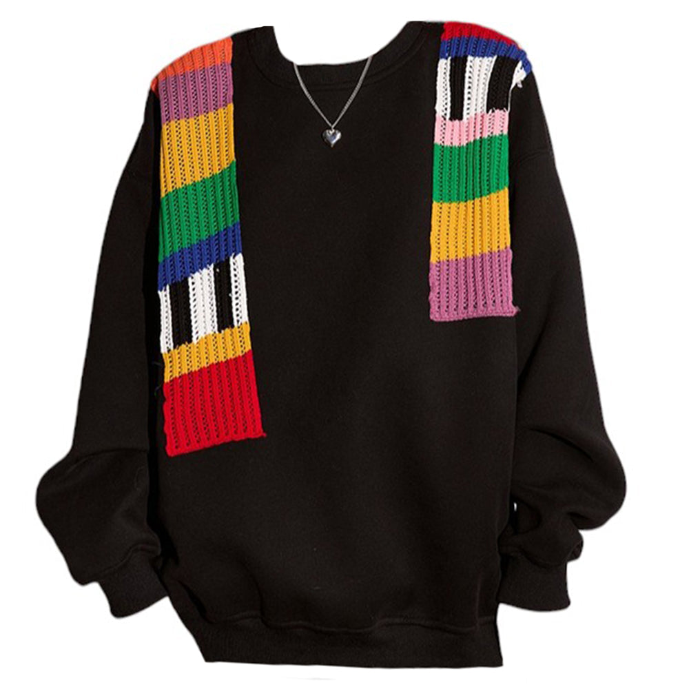 OVERSIZED SWEATSHIRT VINTAGE TV STATIC PATCHES