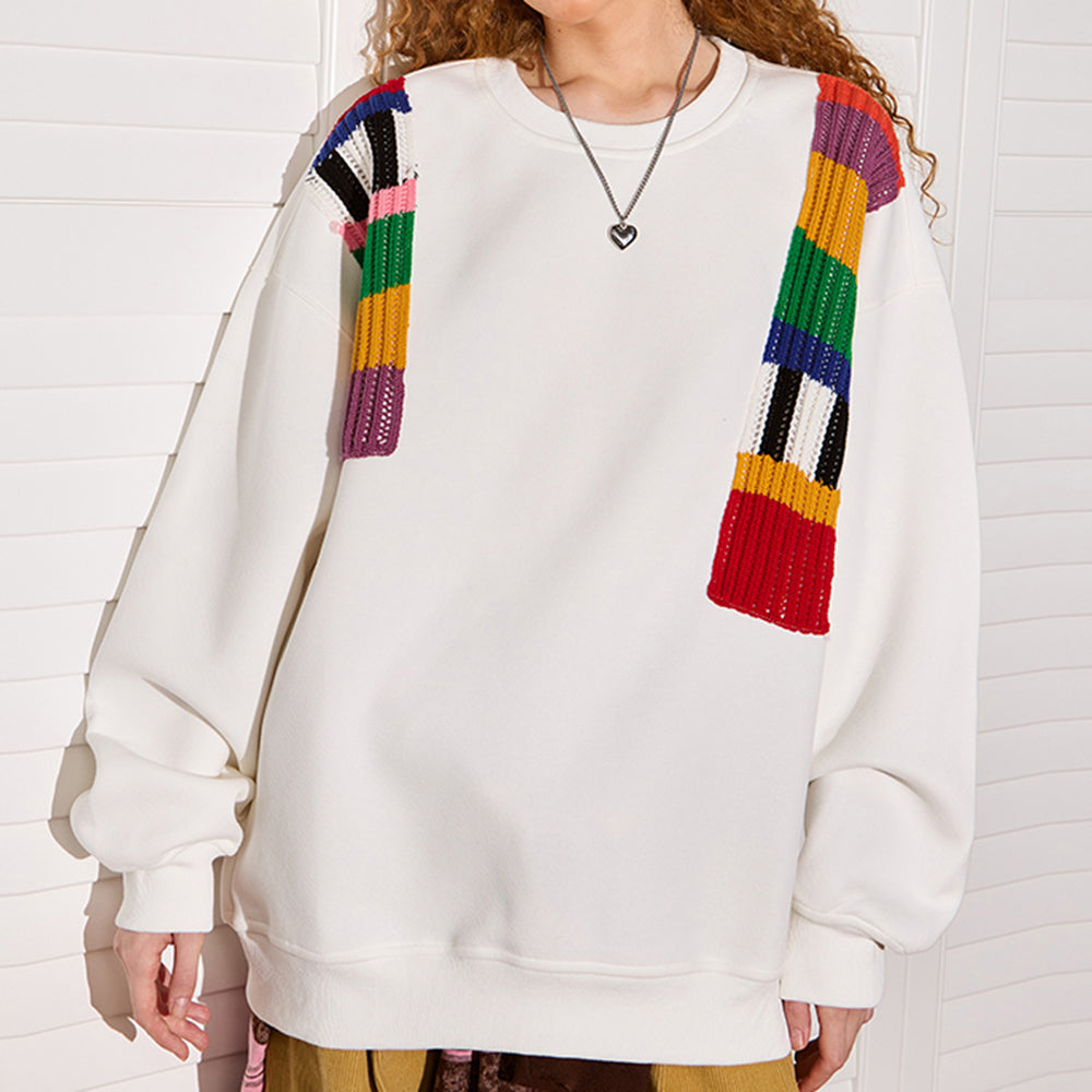 OVERSIZED SWEATSHIRT VINTAGE TV STATIC PATCHES