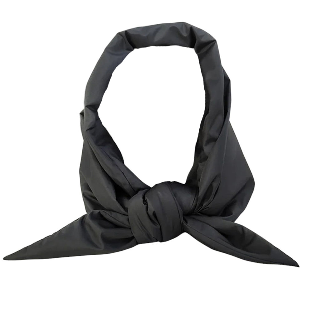 PADDED HOOD SCARF: BLACK INSULATED WINTER HOOD
