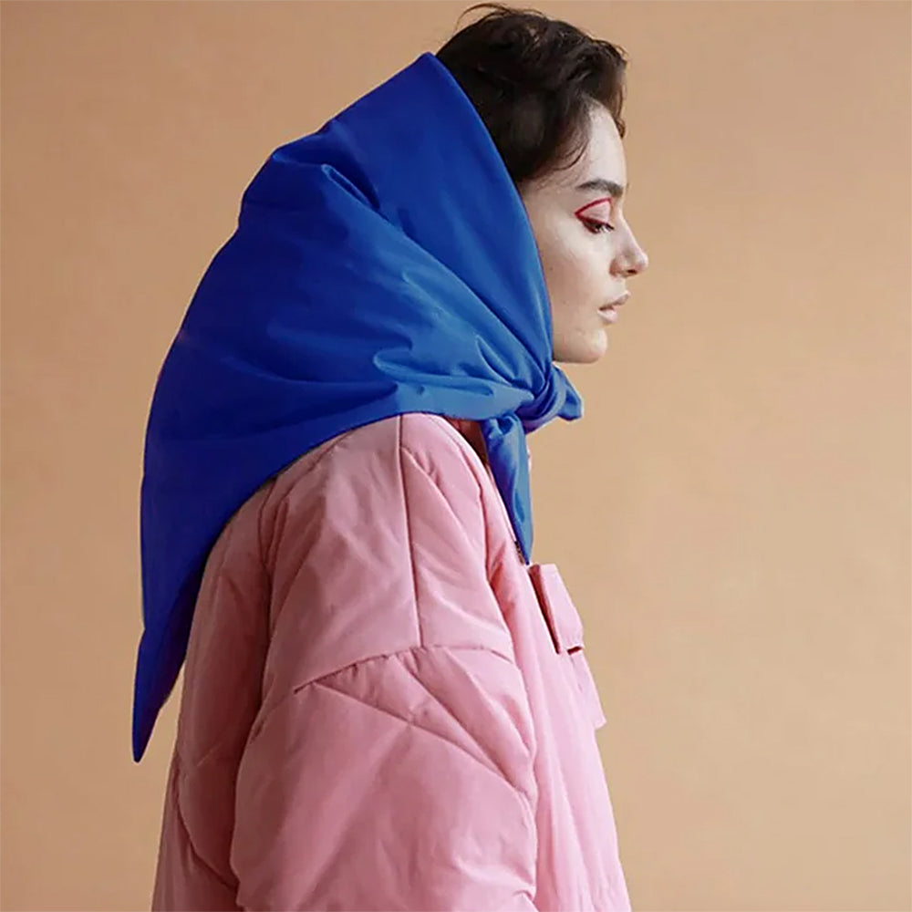 PADDED HOOD SCARF: BLACK INSULATED WINTER HOOD