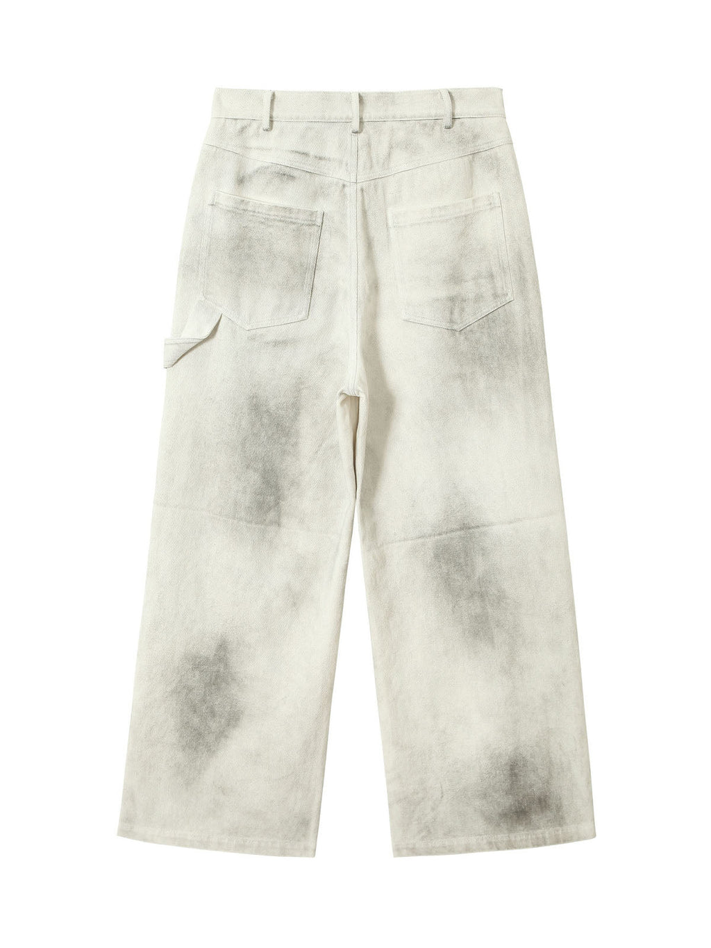 PAINTER'S PANTS WITH DARK STAINS STRAIGHT LEG LONG PANTS