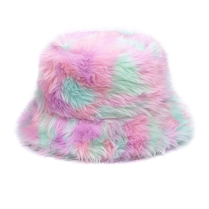 PASTEL FUZZY BUCKET HAT FOR WOMEN AND MEN