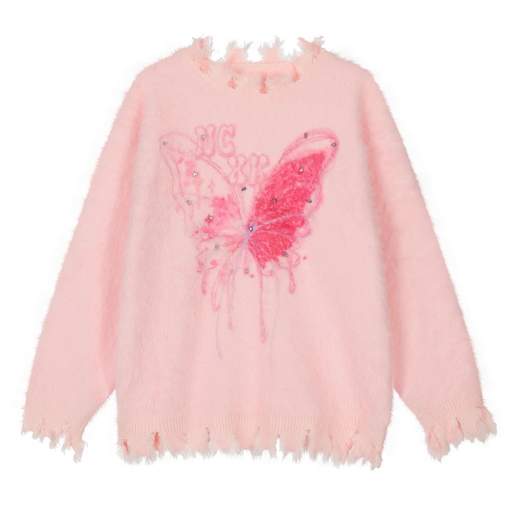 PASTEL PINK BLOSSOM SWEATER SOFT GIRL AESTHETIC