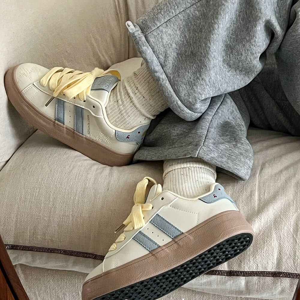 PASTEL SNEAKERS: CHARMING CHEESE PRINT AESTHETIC