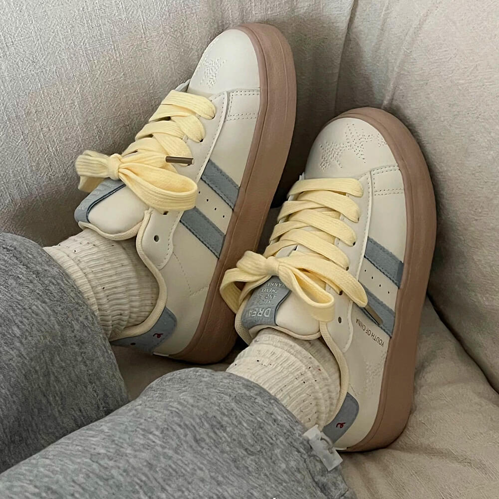 PASTEL SNEAKERS: CHARMING CHEESE PRINT AESTHETIC