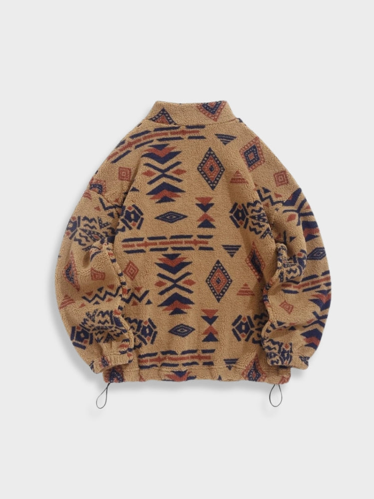 PATTERNED FLEECE JACKET FOR MEN