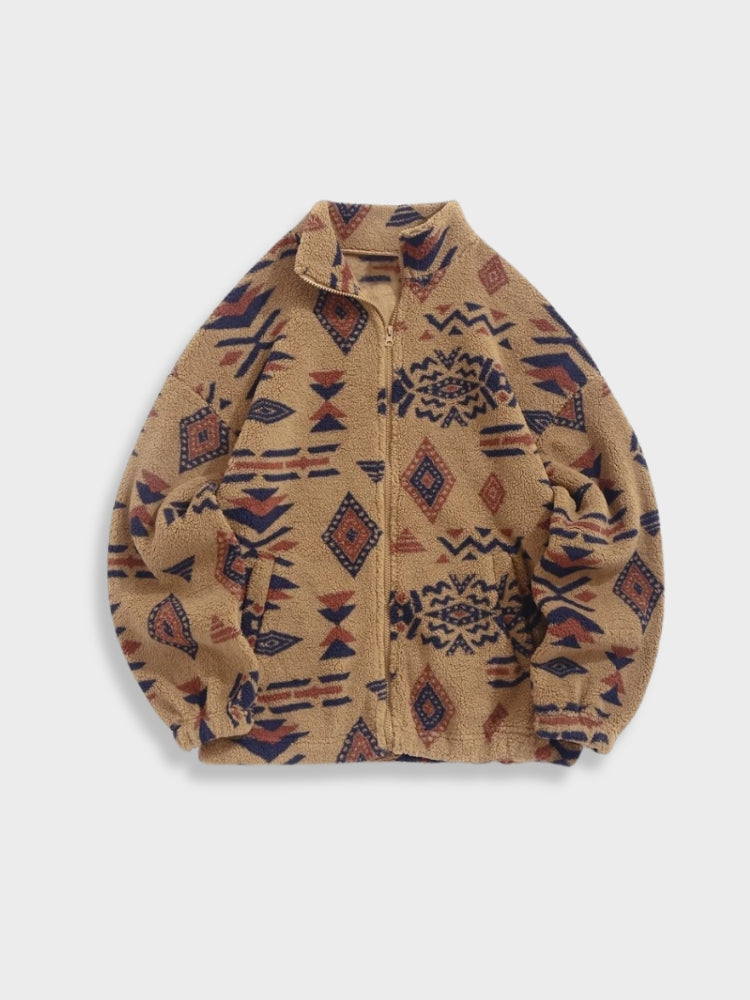 PATTERNED FLEECE JACKET FOR MEN