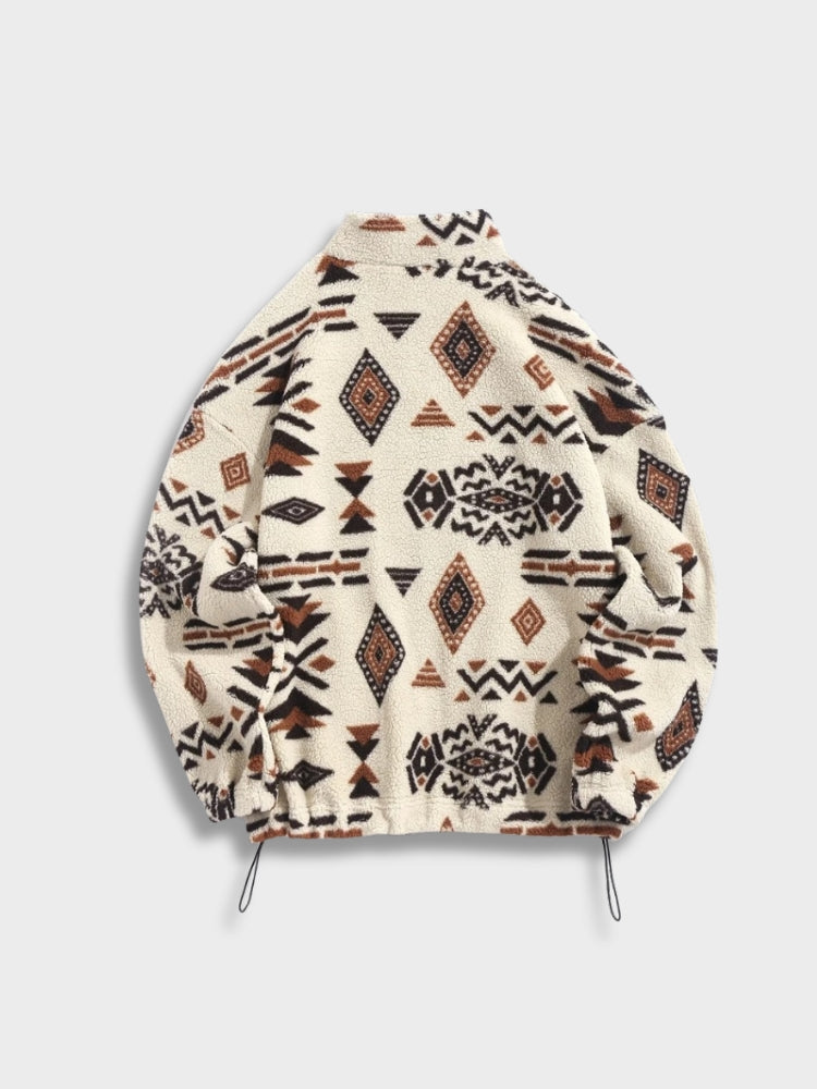 PATTERNED FLEECE JACKET FOR MEN