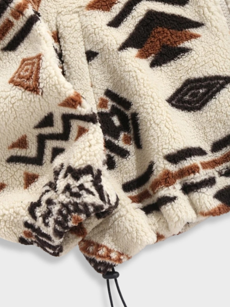 PATTERNED FLEECE JACKET FOR MEN