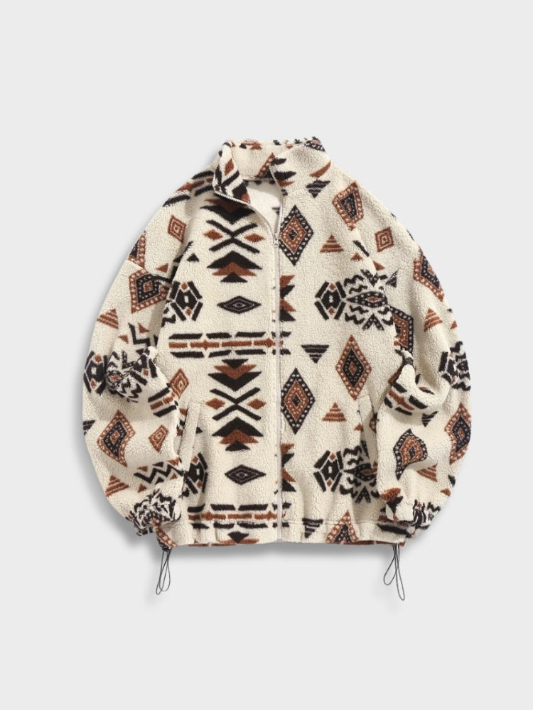 PATTERNED FLEECE JACKET FOR MEN