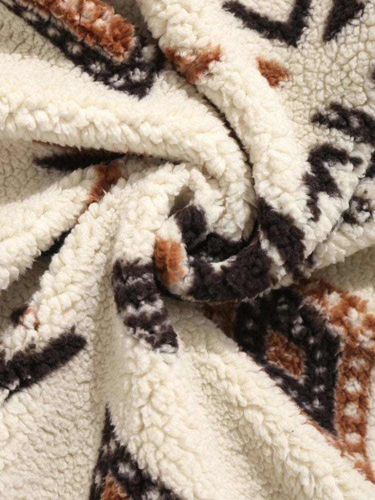 PATTERNED FLEECE JACKET FOR MEN