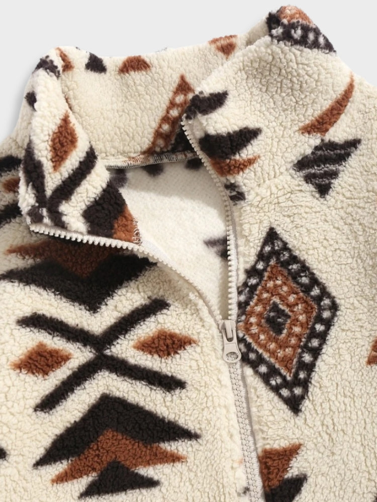 PATTERNED FLEECE JACKET FOR MEN