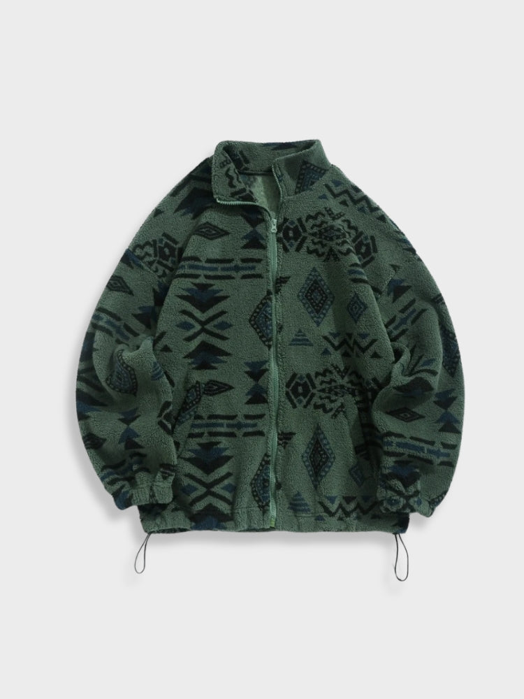 PATTERNED FLEECE JACKET FOR MEN