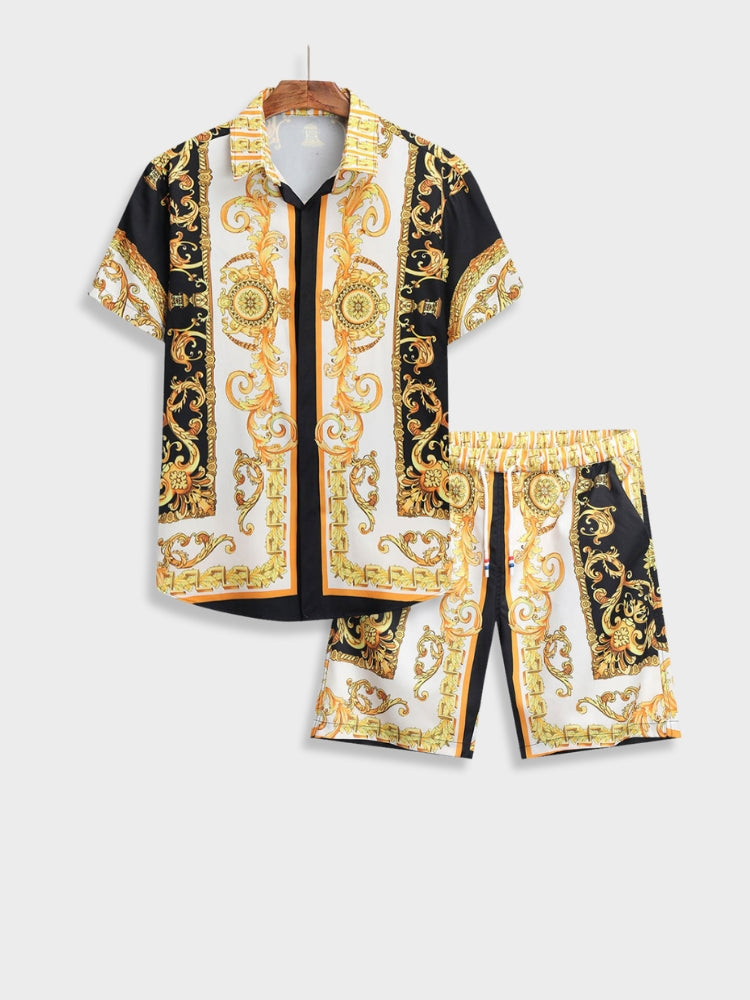 PATTERNED SHIRT AND SHORTS SET