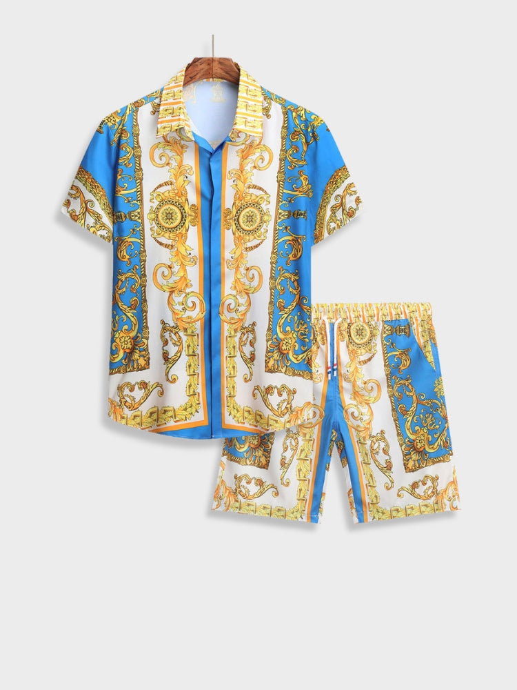 PATTERNED SHIRT AND SHORTS SET