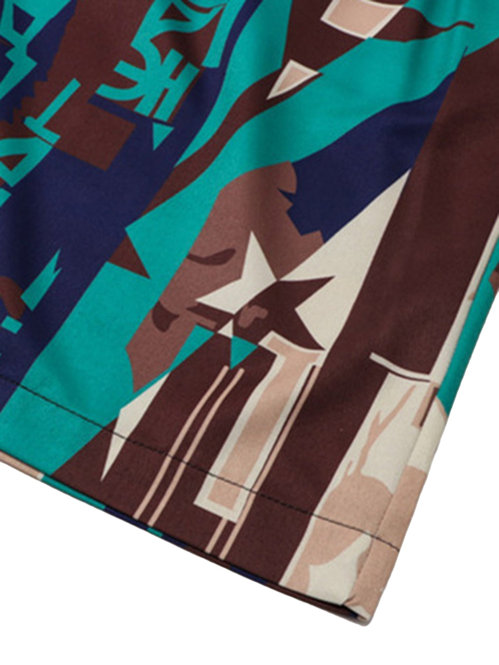 PATTERNED SHIRT AND SHORTS SET WITH UNIQUE DESIGN FOR LOOSE FIT