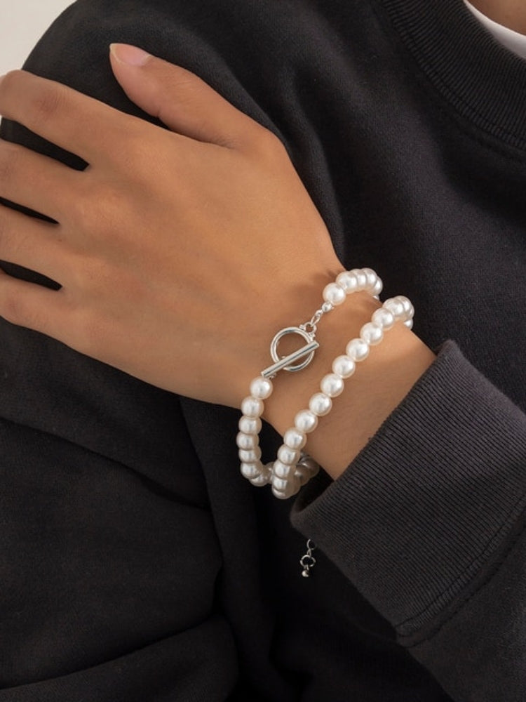 PEARL BRACELET SET - TWO ELEGANT PEARL BRACELETS FOR VERSATILE STYLING