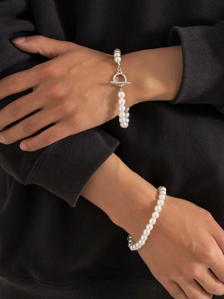 PEARL BRACELET SET - TWO ELEGANT PEARL BRACELETS FOR VERSATILE STYLING
