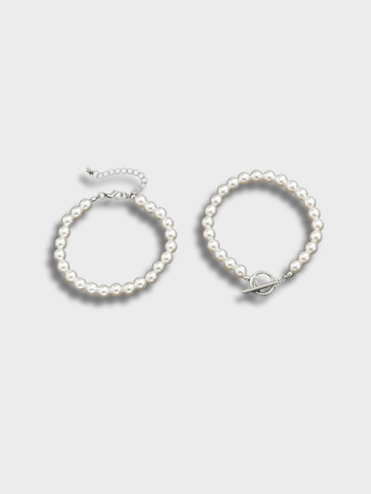 PEARL BRACELET SET - TWO ELEGANT PEARL BRACELETS FOR VERSATILE STYLING