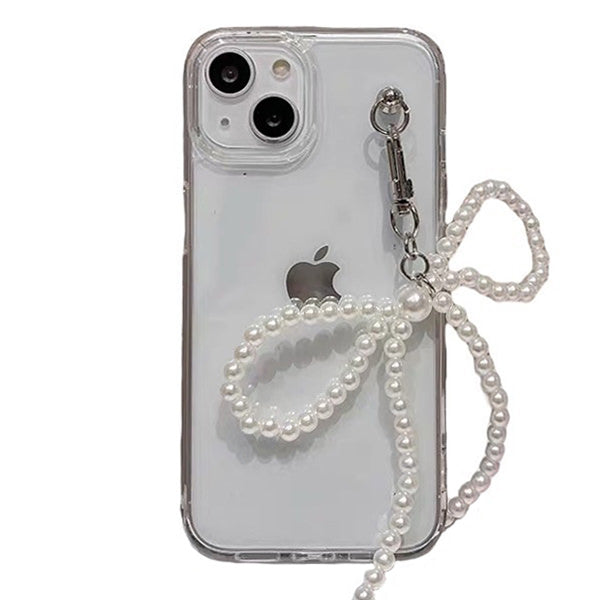 PEARL IPHONE CASE WITH BOWKNOT PEARL CHARM