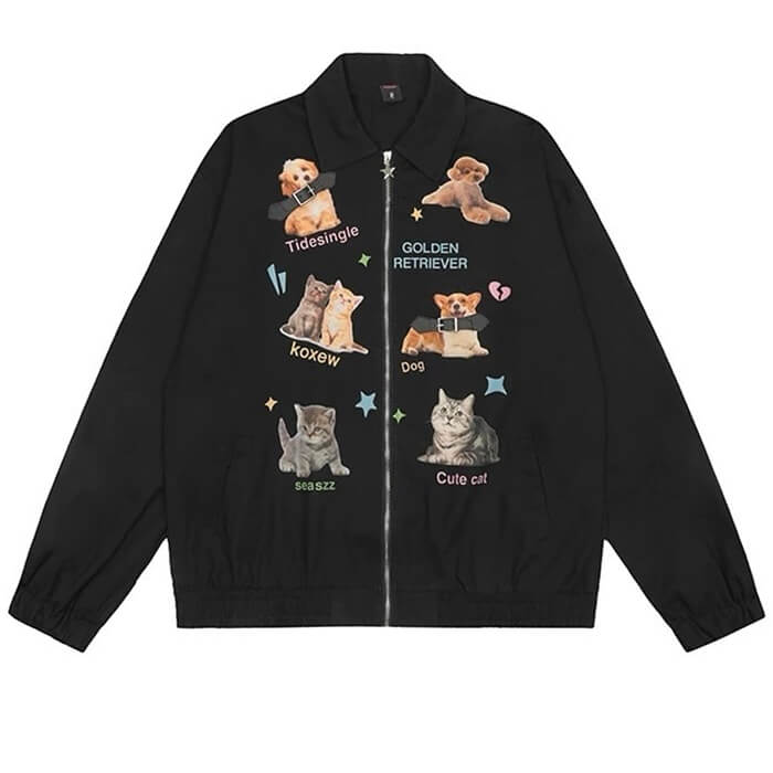 PET PRINT JACKET PLAYFUL PET GRAPHIC CASUAL OUTINGS