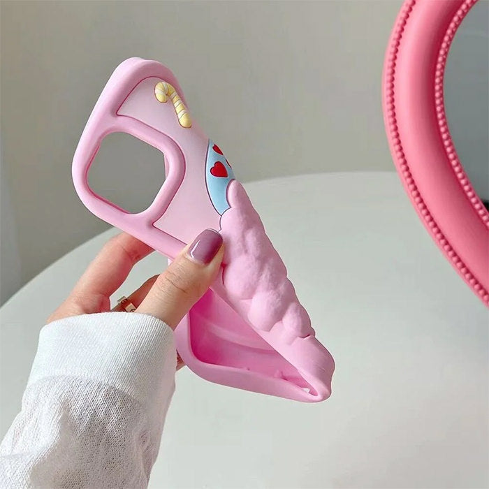 PINK 3D CLOWN PHONE CASE FOR IPHONE WITH CLOWN DESIGN