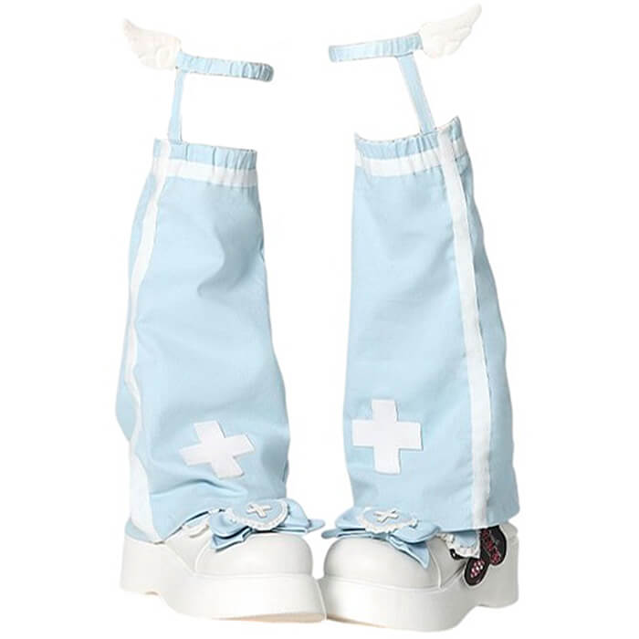 PINK AND WHITE LEG WARMERS: STYLISH LEG WARMERS IN SOFT FABRIC