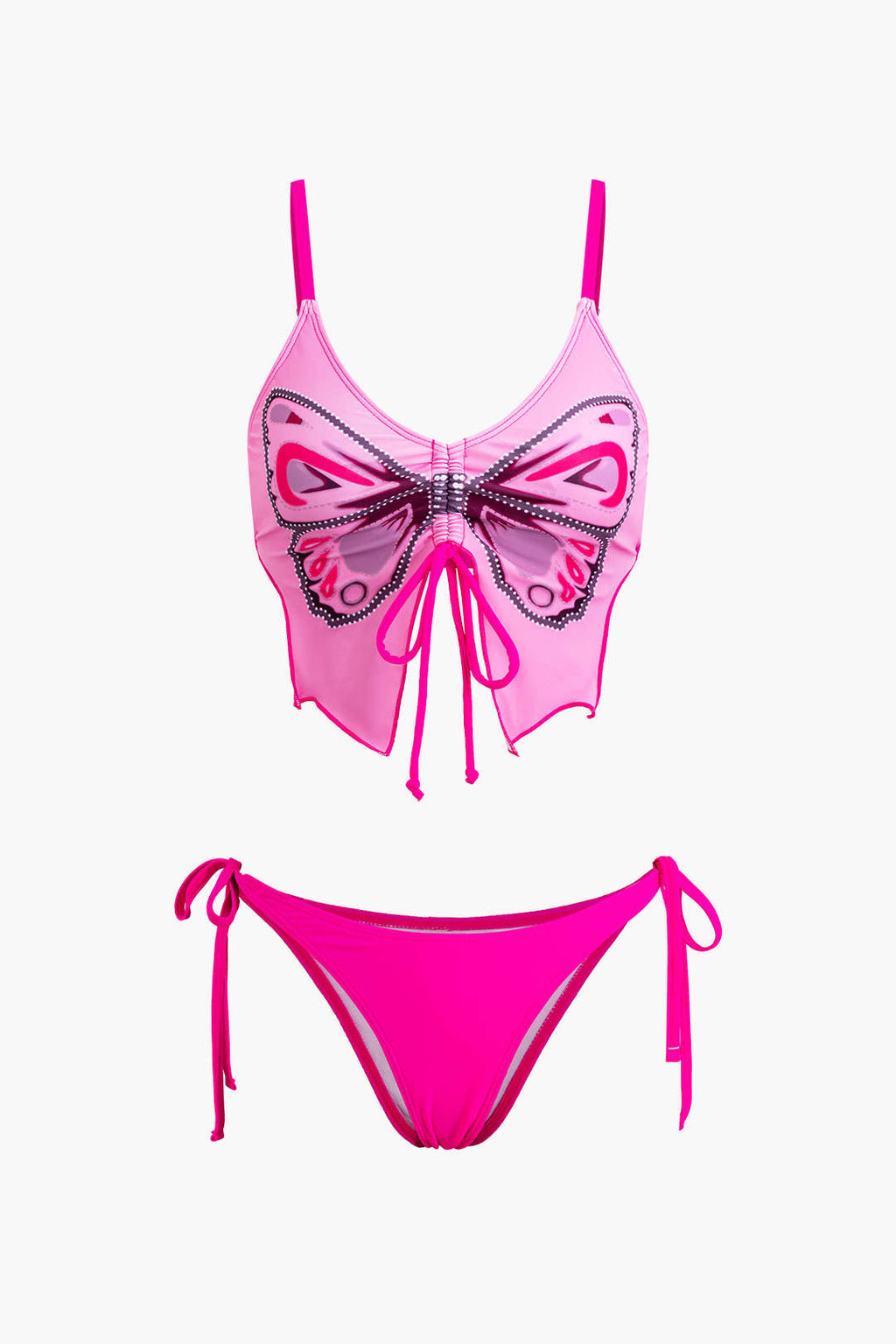 PINK BUTTERFLY-PRINT BIKINI FOR HOLIDAY SWIMWEAR