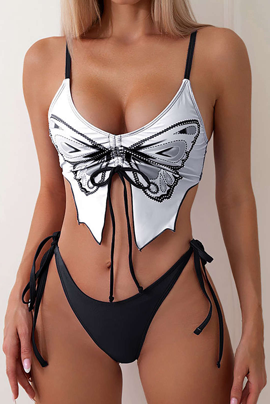 PINK BUTTERFLY-PRINT BIKINI FOR HOLIDAY SWIMWEAR
