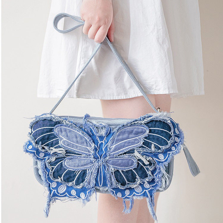 PINK BUTTERFLY-SHAPED HANDBAG WITH Y2K AESTHETIC STYLE