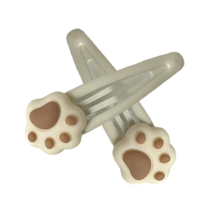 PINK CAT PAW HAIR CLIPS SET FOR STYLING ACCESSORIES