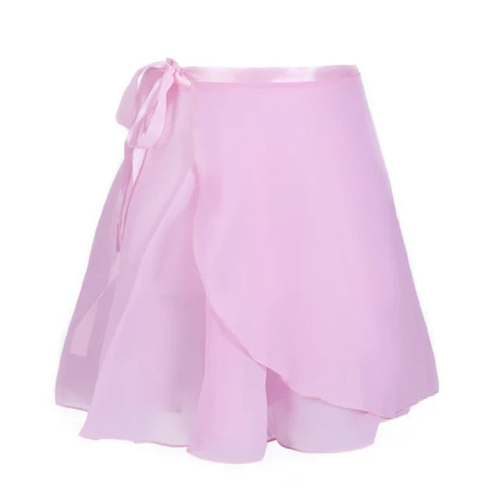 PINK CHIFFON BALLET WRAP SKIRT FOR DANCE AND PERFORMANCE