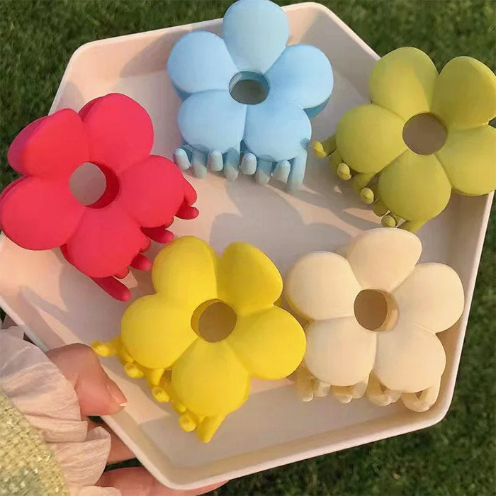 PINK FLOWER HAIR CLAW CLIP WITH Y2K FLOWER HAIR DESIGN