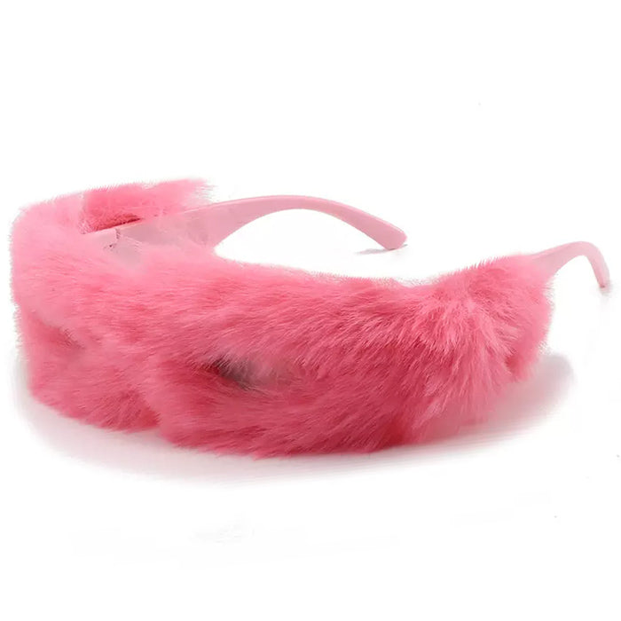 PINK FURRY SUNGLASSES ACCESSORY FOR FASHION AND COSTUMES