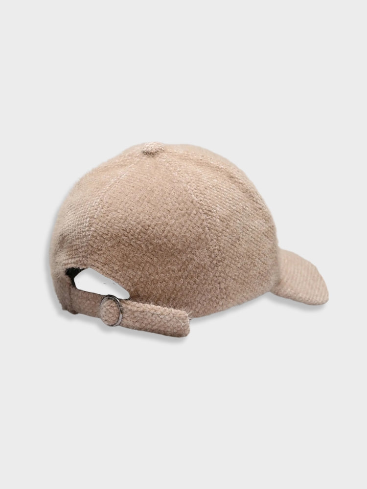 PINK FUZZY BASEBALL CAP - BRIGHTLY WOOL CAP TO STAY WARM