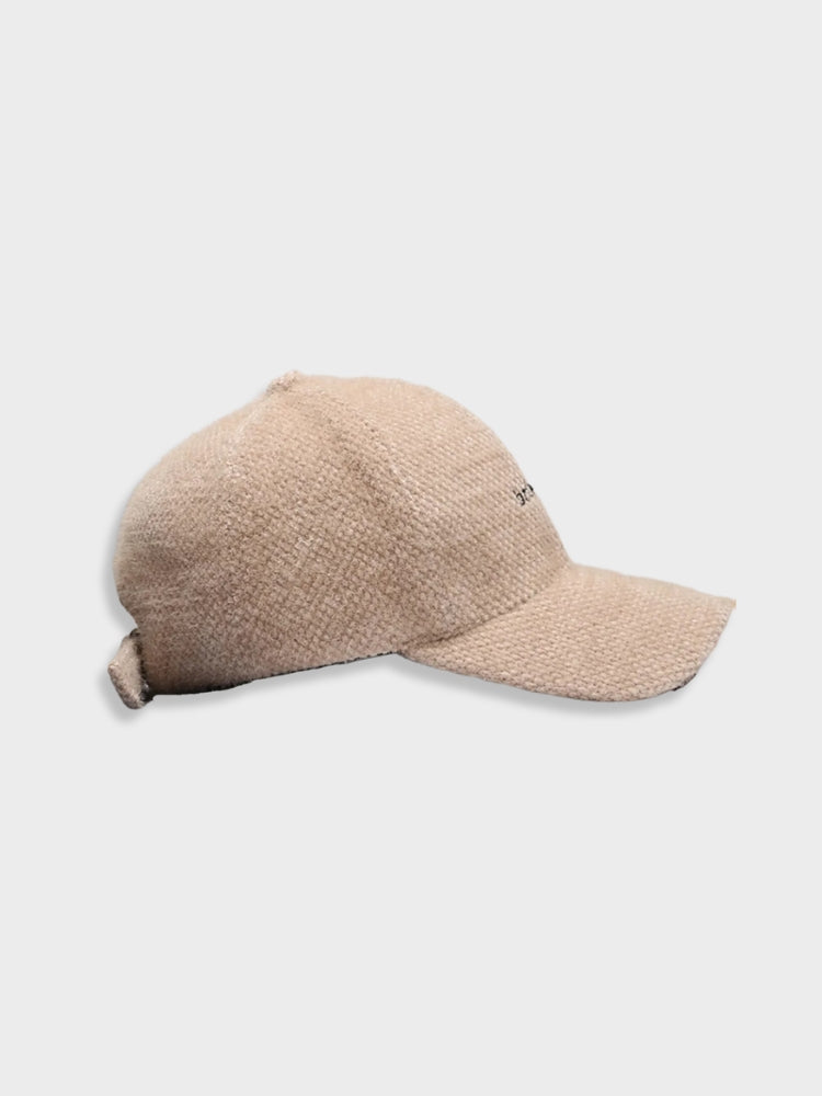 PINK FUZZY BASEBALL CAP - BRIGHTLY WOOL CAP TO STAY WARM