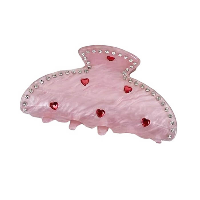 PINK HEART HAIR CLAW CLIP FOR HAIR STYLING AND ACCESSORIES