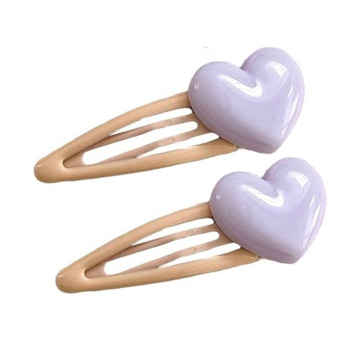 PINK HEART HAIR CLIPS SET FOR GIRLS AND WOMEN