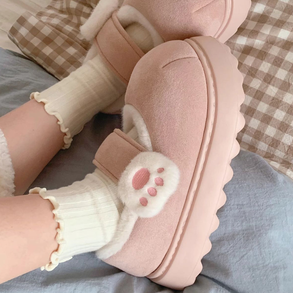 PINK KITTEN MARY JANES SOFT GIRL SLIPPERS