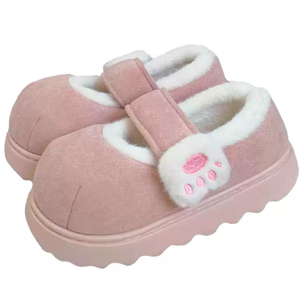 PINK KITTEN MARY JANES SOFT GIRL SLIPPERS