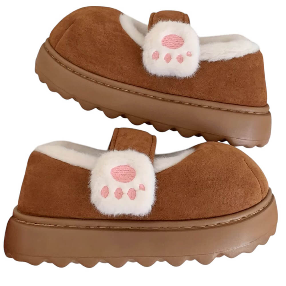 PINK KITTEN MARY JANES SOFT GIRL SLIPPERS